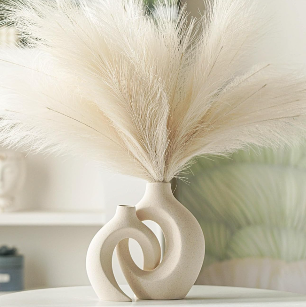 Cut Out Ceramic Vase Set (2 Pieces) – Nordic Style Decor