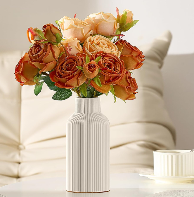 White Ceramic Vase – Minimalist Decor For Dried Flowers